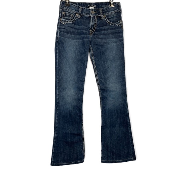 Silver Jeans Suki‎ Surplus Dark Wash Mid Rise Bootcut Jeans Size 27 - Picture 1 of 12